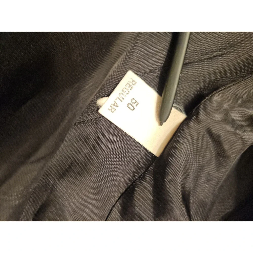 Falcone Suit Mens 50L 42x33 Solid Black VELVET Parsons Collar Vintage Union Made